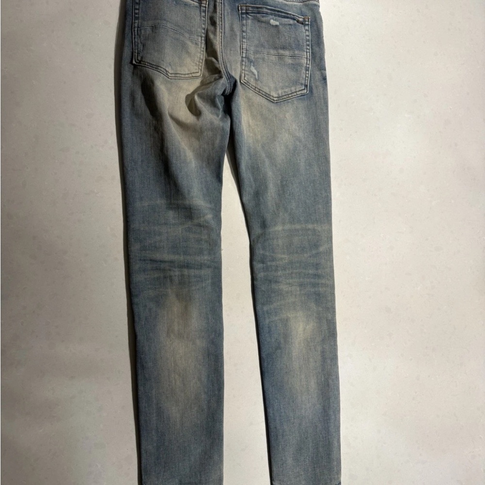 AMIRI bandanna patches Faded Blue Denim Jeans - Picture 2 of 7